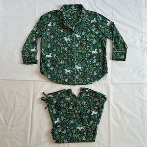 Print Fresh Long Sleeve Organic Cotton PJ Set Women's Large Unicorn's Garden